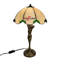 Lampe de table Sensmuel, lampe de table en verre mosaïque coloré antique de haute qualité, lampe de chevet classique à LED