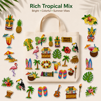 Kit de patchs d'été personnalisés pour sacs fourre-tout DIY, badges brodés tropicaux pour kits d'artisanat, cadeaux événementiels, fournisseur en gros