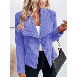 Turn Down Collar Solid Color Long Sleeve Simple Women's Suit Short <b>Ladies</b> <b>Coat</b> Clothing Fashion - Product Image 2