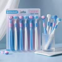 Lot de 6 brosses à dents 3D à trois faces, nettoyage complet, poils souples de qualité supérieure, pour la maison et les voyages - Vente en gros 2026