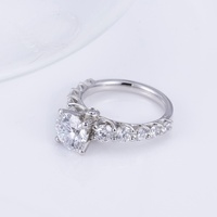 Bague de fiançailles Messi Jewelry MSR-1241 en or blanc 18 carats avec diamant de laboratoire 1,1 carat E VVS1