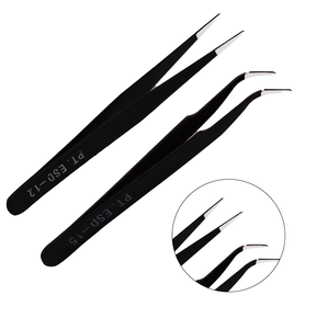 Pinzas de Manicura Antiestáticas con Punta Puntiaguda, Duraderas, de Acero Inoxidable, Herramientas para Uñas que Incluyen Brocas, Clips y Codos, Calidad Premium - Product Image 1