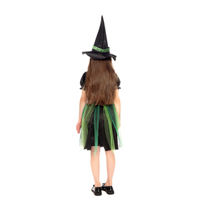 Costume da Piccola Strega per Bambini, Travestimento per Halloween Ispirato a Film e Serie <span class=keywords><strong>TV</strong></span>, Verde con Nero - Product Image 6