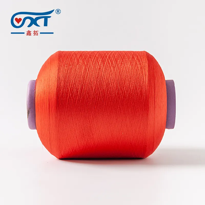 Bright Color SCY Single Core Spun Polyester Spandex Stretch Yarn