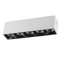 3W x 5 ampoules au plafond, rectangulaire en Aluminium 15W vers le bas COB Spot LED lumière linéaire montage en Surface Downlight