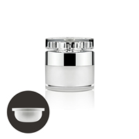 Pot cosmétique de luxe à double paroi en acrylique, vide, pour crème visage, rond, en plastique, avec couvercle argenté, pour soins de la peau