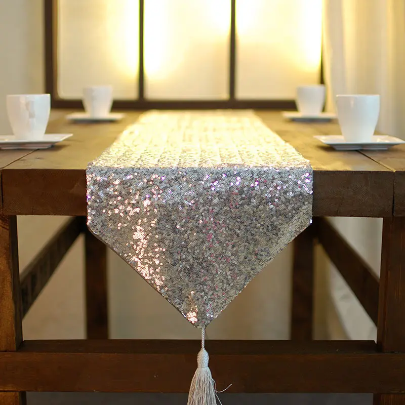 Moderne Bling Tisch läufer Luxus nordische modische Pailletten Tischdecke für Hochzeits dekoration