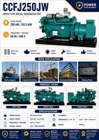 Groupe électrogène diesel marin SCDC250JW 250 kW alimenté par SCDC WP12CD317E201 pour système de navigation et équipement de communication