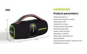 Hopestar A85 Xách Tay RGB LED Chiếu Sáng Loa Không Dây Loa Siêu Trầm Ngoài Trời Cho Các Bên Điện Thoại Di Động Máy Tính & Karaoke AUX Đầu Vào - Product Image 2