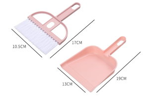Ensemble <span class=keywords><strong>balai</strong></span> et pelle à poussière de bureau miniatures de couleur nordique avec pelle à ordures en plastique, outils de nettoyage ménager - Product Image 6