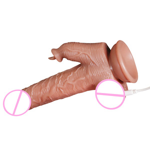 Dildo Telescópico de Doble Función de TPE, ABS y Silicona, Realista, Multifuncional, con Calentamiento Inteligente, Lengua Vibradora, Control Remoto Inalámbrico, Suave - Product Image 4