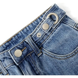 Jeans da <span class=keywords><strong>Donna</strong></span> Primaverili a Gamba Larga, Blu Chiaro, Vita Alta, Vestibilità Regolare, Stile Vintage, Pantaloni Casual alla Moda - Product Image 3