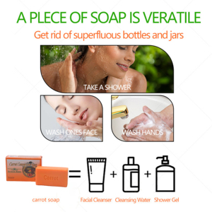 Sapone Naturale alla Carota con Estratti Vegetali per Illuminare la Pelle e Donare un Aspetto Radioso e Giovanile, Detergente per Viso e Corpo 125g Ciascuno - Product Image 2