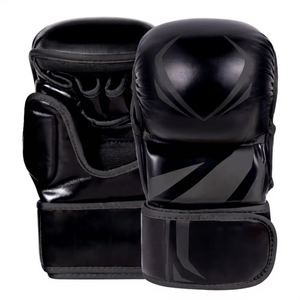 High Quality Cowhide Leather Sanda MMA Gloves Custom Brand Logo Printed Professional Grappling Sparring Training Hook Loop - Product Image 2