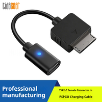 Câble de charge Tideseer Type-C femelle vers PSPGO - Matériau PVC, design pratique, noir, 10 cm