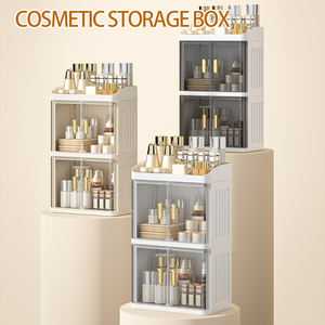 High-end קיבולת גדולה של היהירות אחסון שולחן עבודה עבור טיפוח העור קוסמטיקה משרד פלסטיק מארגן - Product Image 4