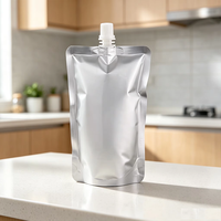 Pochette Doypack jetable en feuille d'aluminium anti-fuite et anti-humidité avec bec verseur pour le stockage de liquides alimentaires (lait, jus, sauces)