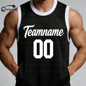 Débardeur de basketball pour <span class=keywords><strong>homme</strong></span> YOUMI, léger, respirant, anti-humidité, été, 100% polyester, service OEM personnalisé - Product Image 1