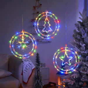 Luci Notturne 3D Pendenti Girevoli a Stella e Luna Bianco Caldo per Decorazioni di <span class=keywords><strong>Buon</strong></span> <span class=keywords><strong>Natale</strong></span>, Capodanno, Albero, Finestra e Parete - Product Image 4