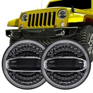 Faro LED Universal DOT de 7 Pulgadas para <span class=keywords><strong>Jeep</strong></span> Wrangler TJ 1997-2006 de 2 Puertas, Faro Redondo de 7'' con Luz Alta/Baja, Anillo Halo Blanco, 2 Piezas - Product Image 1