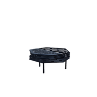 Table de feu octogonale Zstuma, esthétique géométrique, ultralégère 3,5 kg, pliable, pour le camping en plein air, foyer extérieur, acier au carbone noir BJFHT