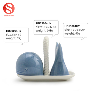 Céramique cétacés conception mer bleu <span class=keywords><strong>baleine</strong></span> forme salière et poivrière - Product Image 2