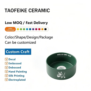 Gamelle en céramique minimaliste japonaise pour animaux de compagnie, non poreuse, anti-odeur, anti-acné, base antidérapante non émaillée, 15 cm, pour chats et chiens, OEM - Product Image 6