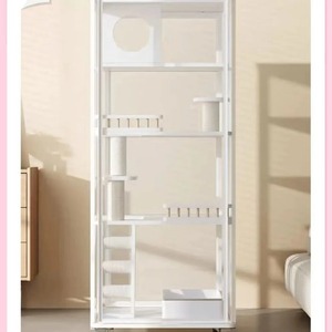 Villa pour <span class=keywords><strong>chat</strong></span> en verre panoramique, bac à litière intégré, cage pour <span class=keywords><strong>chat</strong></span> d'intérieur de luxe - Product Image 3