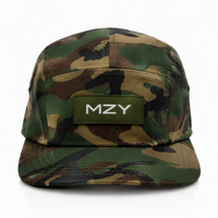 Casquette 5 panneaux sportive en sergé de coton, style Oxford camouflage, avec logo patch tissé, réglable, personnalisable en usine OEM, vente en gros