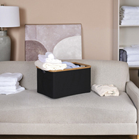 Panier à linge pliable grande capacité en toile avec tissu en bambou, lavable, gain de place, rangement moderne pour la maison, pour jouets et vêtements