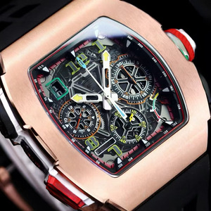 Montre mécanique pour homme de style business, chronographe à retour de course squeletté Sapphire 6501, avec logo personnalisé, haut de gamme et élégante. - Product Image 1