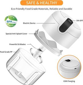 Multi-Functional Manual Garlic Blender Portable Vegetable Chopper Mini Food Processor Rechargeable Kitchen Use - Product Image 4