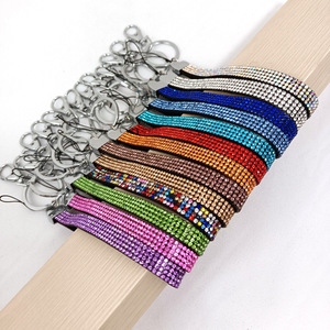 Wholesale Rhinestone Bling Crystal Keychain Lanyard Diamond USB Mobile Phone Wrist Lanyard Short Keychain Other Lanyards