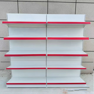 Factory Price YuanHong Multi-Layer Steel Epoxy Powder Coated Supermarket Gondola Shelves Double-Sided L-Shaped Adjustable Height - Product Image 4