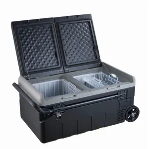 Family Travel Cost-effective Cool and Warm Mini Cooler Box Car Refrigerator 75L DC 12v Portable Car Fridge For Drinks