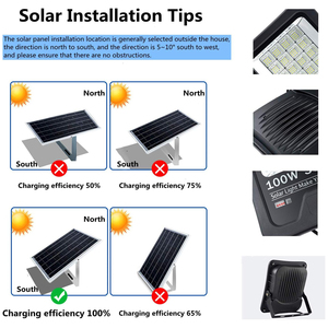 Projecteur LED solaire extérieur industriel étanche IP65 pour jardin, vente en gros - Product Image 6