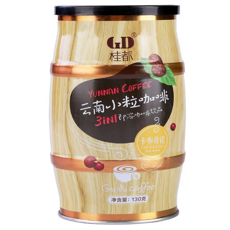 Guidu-Café de seis sabores, tres en uno, Yunnan, café de grano pequeño, sabor original, 6 latas, bolsa de regalo con regalos para años nuevos