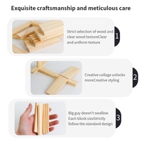 Bloques de Construcción de Madera Natural Sólida Premium para Niños, 3D DIY, Creación Libre, 400 Piezas, Estilo Arquímedes, para Estimular la Imaginación Infantil
