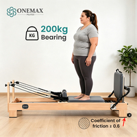 ONEMAX Reformer de Pilates en Bois d'Érable Réglable, Pack d'Accessoires pour Lit de Pilates, Idéal pour la Maison et le Studio de Fitness