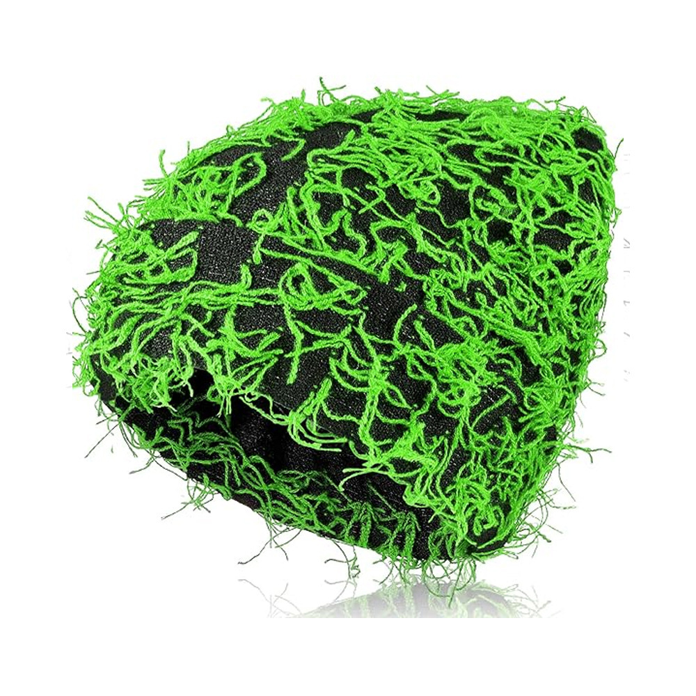 Barbe vert fluorescent sur fond noir.