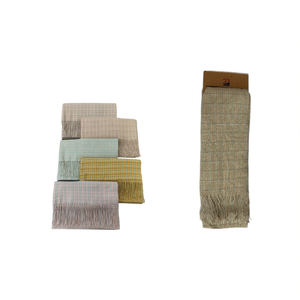Small Checkered <b>Scarf</b> 30903 12 Pcs Pack With Fringe <b>For</b> <b>Women</b> - Product Image 1