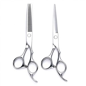 Ciseaux à effiler les cheveux en acier inoxydable 4CR de 6 pouces, ciseaux plats pour estomper les couleurs, ensemble de coupe de cheveux pour salon - Product Image 2