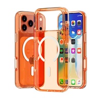 Nouvelle coque de téléphone en acrylique pailleté pour 17 Pro Max 16 Plus 14/15, avec fixation magnétique, résistante aux chutes et au pressage à chaud