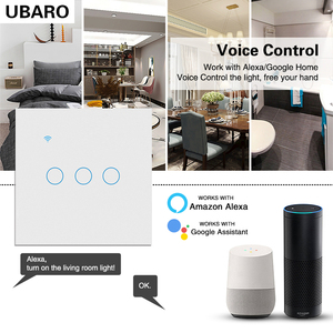 UBARO工厂WiFi智能灯开关单火线控制钢化玻璃触摸面板场景联动欧标86智能墙壁开关 - Product Image 4