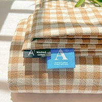 Housse de lit et taie d'oreiller unies en tricot écossais simple 100 % acrylique résistant à l'abrasion pour dortoir étudiant Simmons