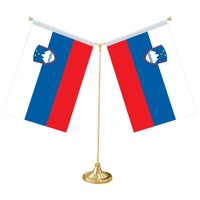 Drapeau de table numérique imprimé personnalisé en forme de Y, mini, Slovénie, avec base métallique pour décorations