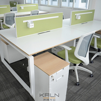 Postes de travail modulaires de bureau commerciaux pour 2 personnes, personnalisables, modernes, à paroi ouverte, avec bureau informatique convertible et extensible