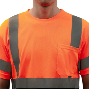 Fluorescent Yellow High Visibility Safety Shirt Short Sleeve Construction Wear - Product Image 2