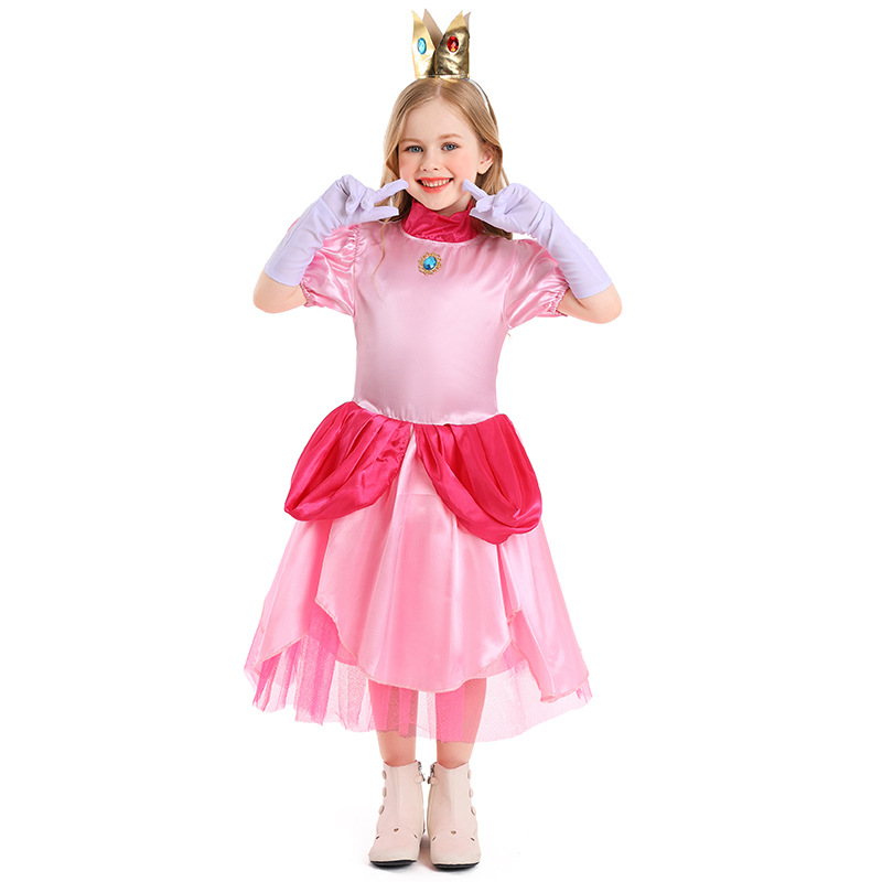 open lace back dress Amazon.com: Disguise Deluxe Women's Princess Peach Costume Dress & Crown