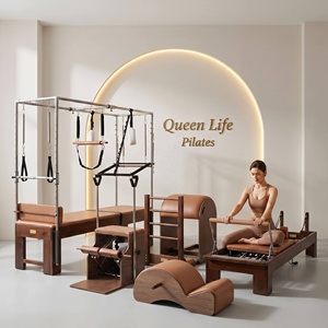 Equipo de Pilates Reformer de Madera de Nogal de Grado Comercial Queenlife, Juego de 5 Piezas, Paquete Completo para Estudio de <span class=keywords><strong>Yoga</strong></span> - Product Image 1